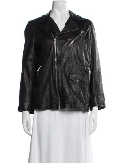 Pre-owned Zadig & Voltaire Leather Biker Jacket In Black