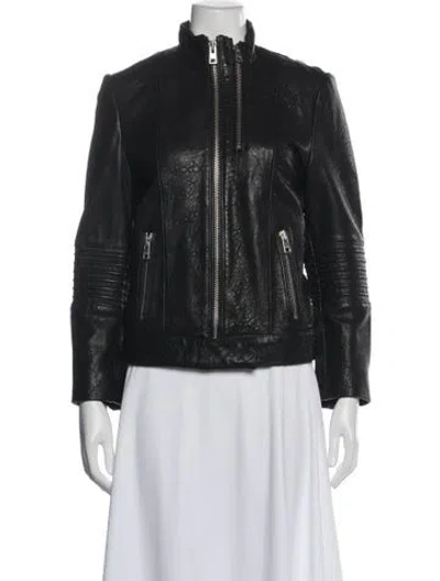 Pre-owned Zadig & Voltaire Leather Biker Jacket In Black