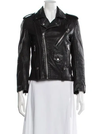 Pre-owned Zadig & Voltaire Leather Biker Jacket In Black