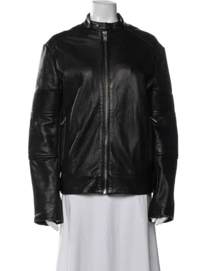 Pre-owned Zadig & Voltaire Leather Biker Jacket In Black