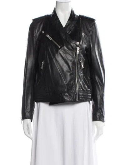 Pre-owned Zadig & Voltaire Leather Biker Jacket In Black