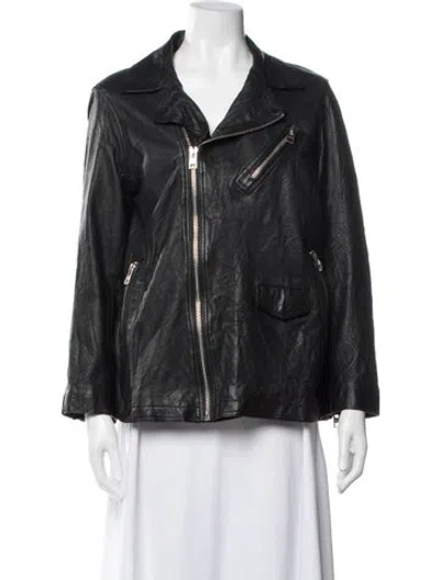 Pre-owned Zadig & Voltaire Leather Biker Jacket In Black