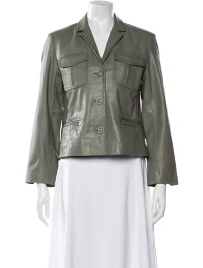 Pre-owned Zadig & Voltaire Leather Biker Jacket In Green