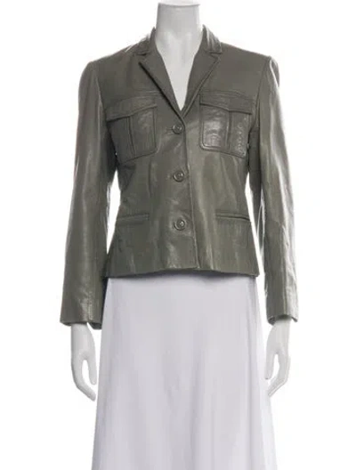 Pre-owned Zadig & Voltaire Leather Biker Jacket In Green