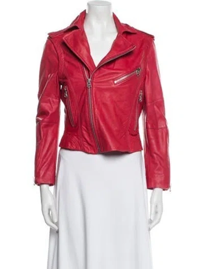 Pre-owned Zadig & Voltaire Leather Biker Jacket In Red