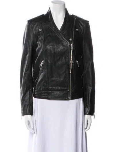 Pre-owned Zadig & Voltaire Leather Biker Jacket W/ Tags In Black