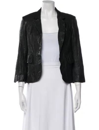 Pre-owned Zadig & Voltaire Leather Blazer In Black