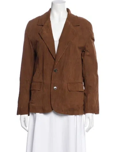 Pre-owned Zadig & Voltaire Leather Blazer In Brown
