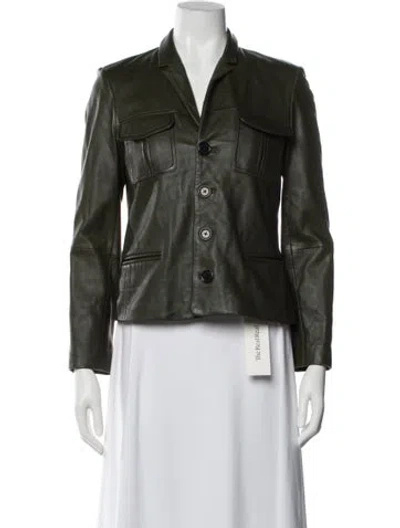 Pre-owned Zadig & Voltaire Leather Blazer In Green