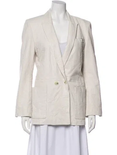 Pre-owned Zadig & Voltaire Leather Blazer In Neutral