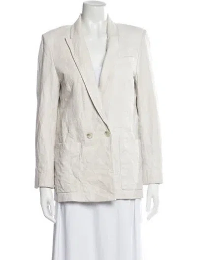 Pre-owned Zadig & Voltaire Leather Blazer In Neutral