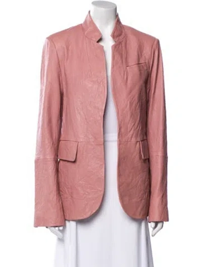 Pre-owned Zadig & Voltaire Leather Blazer In Pink