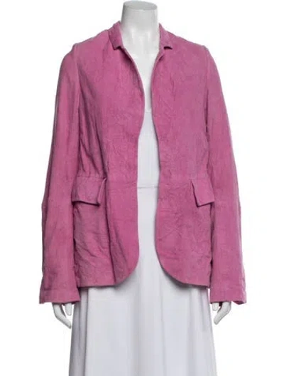 Pre-owned Zadig & Voltaire Leather Blazer In Pink