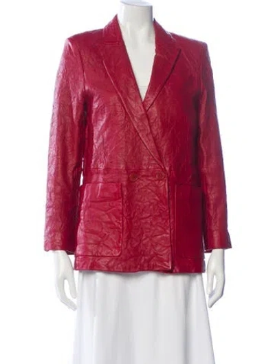 Pre-owned Zadig & Voltaire Leather Blazer In Red