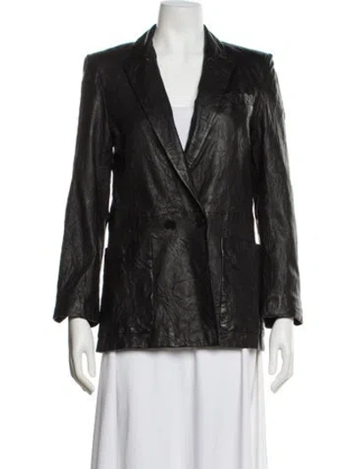 Pre-owned Zadig & Voltaire Leather Blazer W/ Tags In Black