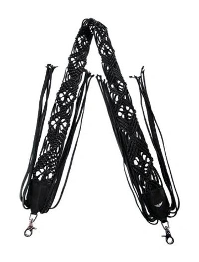 Pre-owned Zadig & Voltaire Leather Braided Bag Strap In Black