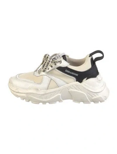Pre-owned Zadig & Voltaire Leather Chunky Sneakers In Neutral