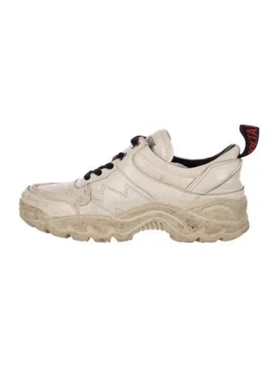 Pre-owned Zadig & Voltaire Leather Chunky Sneakers In Neutral
