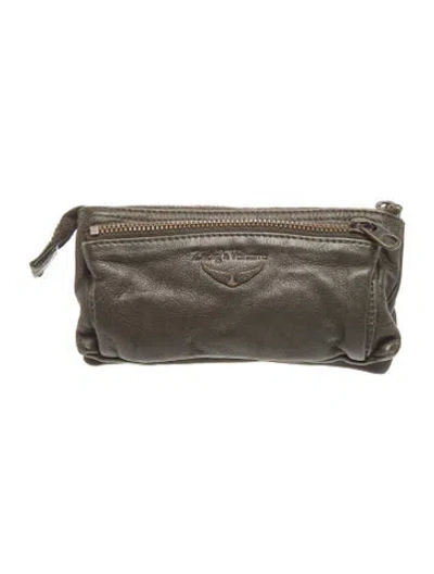 Pre-owned Zadig & Voltaire Leather Clutch In Gray
