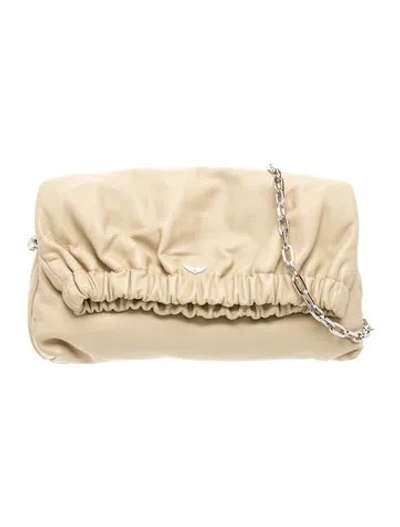 Pre-owned Zadig & Voltaire Leather Clutch In Neutrals
