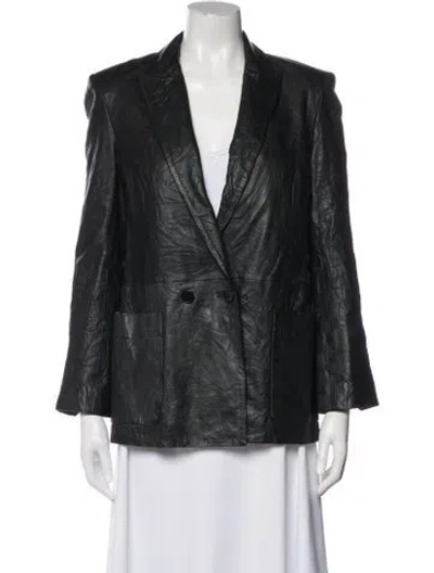 Pre-owned Zadig & Voltaire Leather Coat In Black