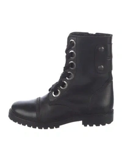 Pre-owned Zadig & Voltaire Leather Combat Boots In Black