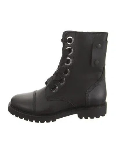 Pre-owned Zadig & Voltaire Leather Combat Boots In Black