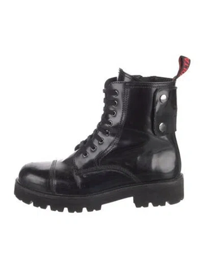 Pre-owned Zadig & Voltaire Leather Combat Boots In Black