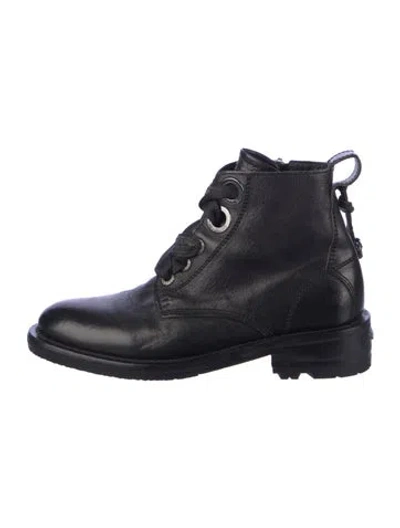 Pre-owned Zadig & Voltaire Leather Combat Boots In Blue