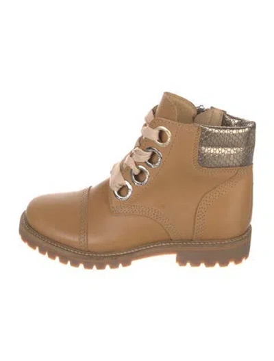 Pre-owned Zadig & Voltaire Leather Combat Boots In Neutral