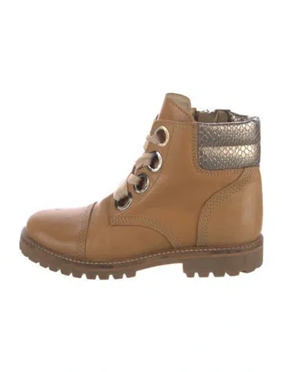 Pre-owned Zadig & Voltaire Leather Combat Boots In Neutrals