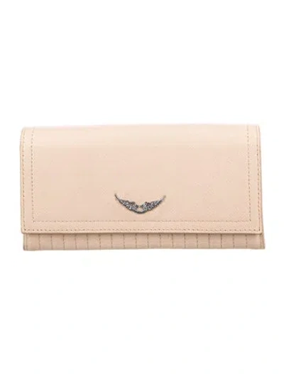 Pre-owned Zadig & Voltaire Leather Continental Wallet In Neutral