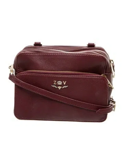 Pre-owned Zadig & Voltaire Leather Crossbody Bag In Burgundy