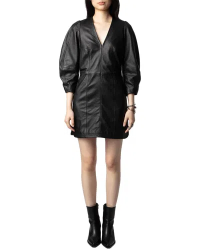 Zadig & Voltaire Rean Leather Dress In Black