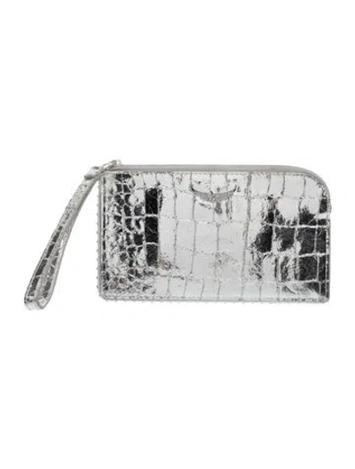 Pre-owned Zadig & Voltaire Leather Evening Bag In Gray
