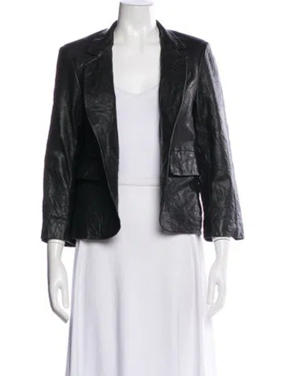Pre-owned Zadig & Voltaire Leather Evening Jacket In Black