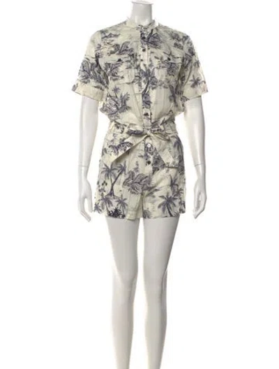 Pre-owned Zadig & Voltaire Leather Floral Print Jumpsuit In Multi