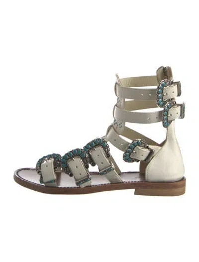 Pre-owned Zadig & Voltaire Leather Gladiator Sandals In White