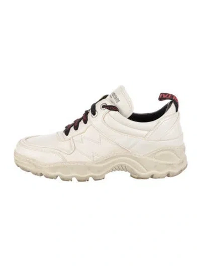 Pre-owned Zadig & Voltaire Leather Graphic Print Chunky Sneakers In Neutral