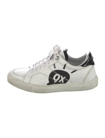 Pre-owned Zadig & Voltaire Leather Graphic Print Sneakers In White