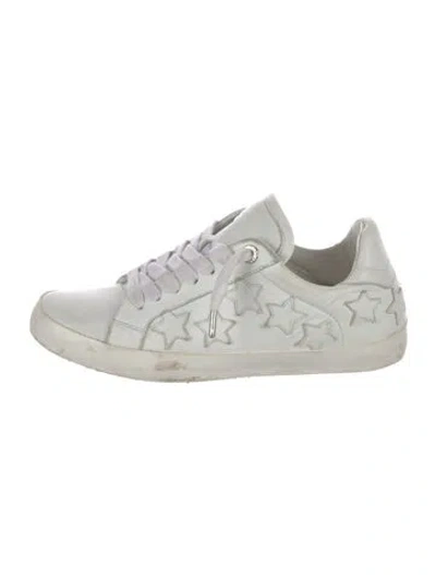 Pre-owned Zadig & Voltaire Leather Graphic Print Sneakers In White