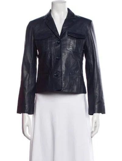 Pre-owned Zadig & Voltaire Leather Jacket In Blue