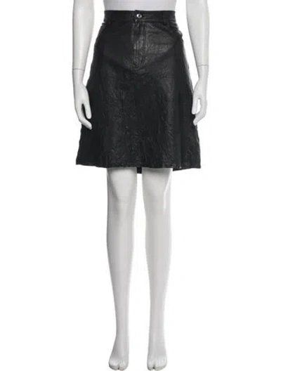 Pre-owned Zadig & Voltaire Leather Knee-length Skirt In Black