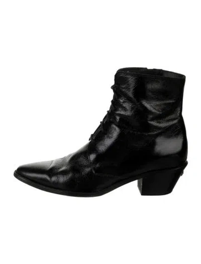 Pre-owned Zadig & Voltaire Leather Lace-up Boots In Black