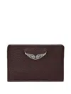 Zadig & Voltaire Womens Fierce Zv Pass Logo-plaque Leather Cardholder In Brown