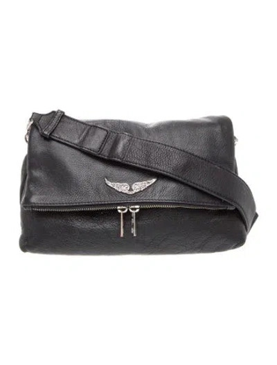 Pre-owned Zadig & Voltaire Leather Messenger Bag In Black