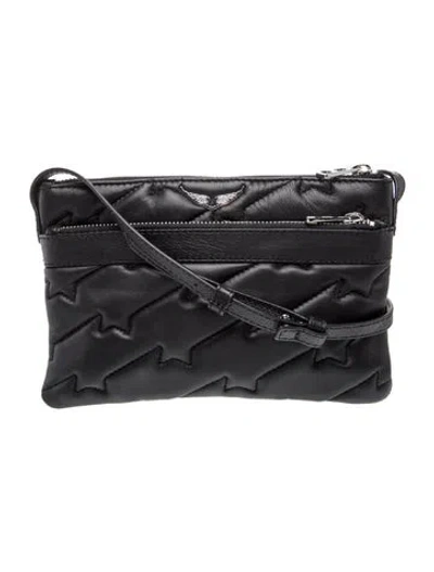 Pre-owned Zadig & Voltaire Leather Messenger Bag In Black