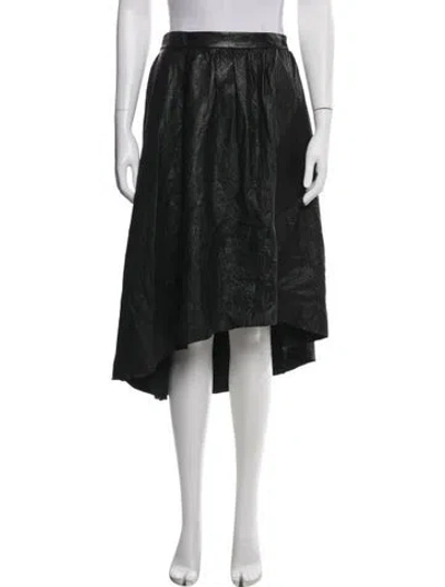 Pre-owned Zadig & Voltaire Leather Midi Length Skirt In Black