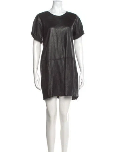 Pre-owned Zadig & Voltaire Leather Mini Dress In Black
