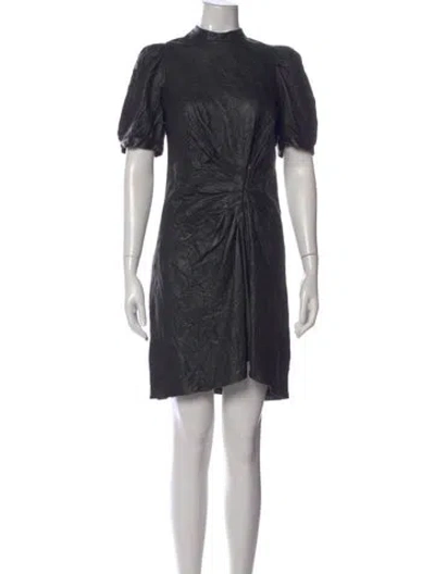 Pre-owned Zadig & Voltaire Leather Mini Dress In Black